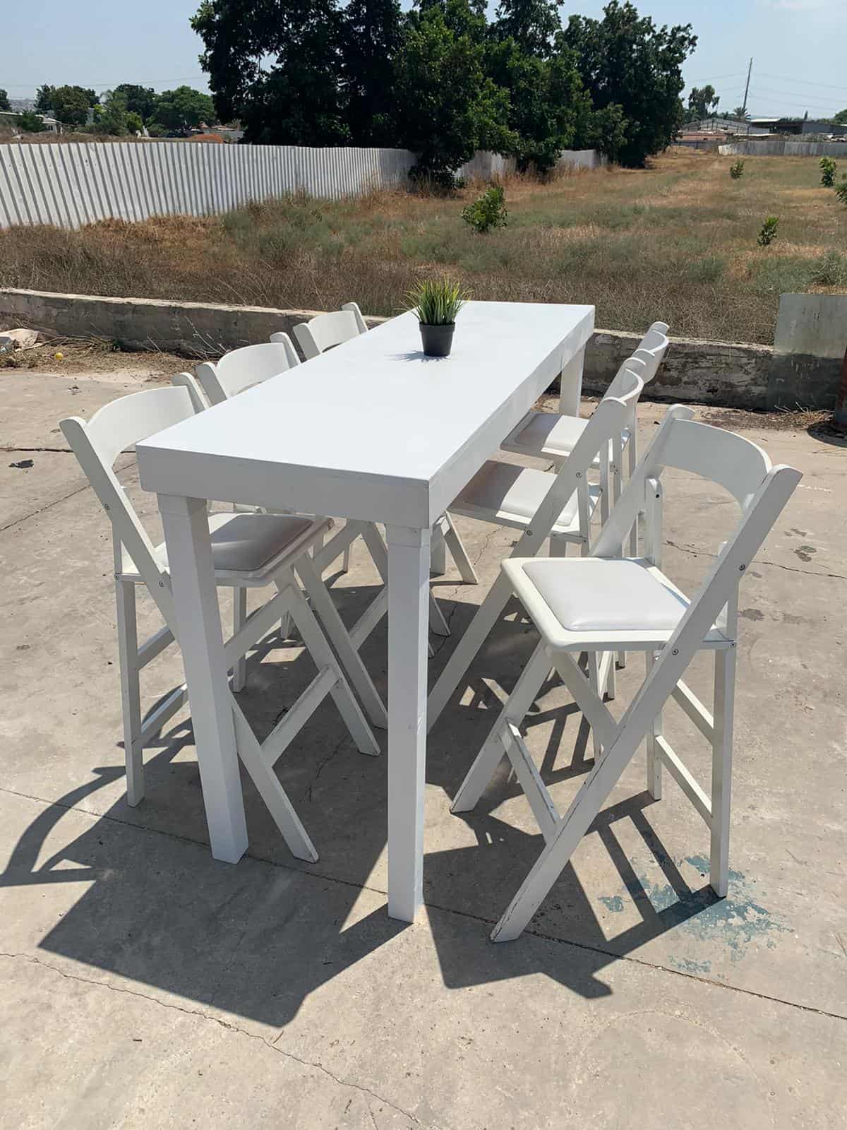 שולחן בר לבן 180X60 להשכרה