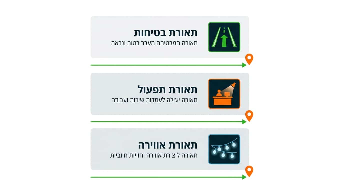 תאורה לאירוע חורפי - מדריך מקצועי לתכנון תאורה בשלוש שכבות